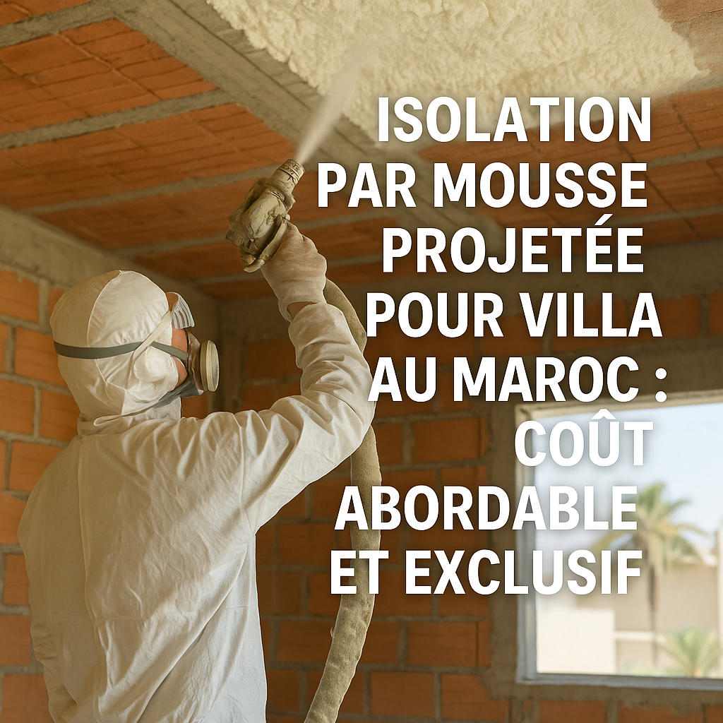 Illustration of Isolation par mousse projetée pour villa au Maroc : Coût abordable et exclusif