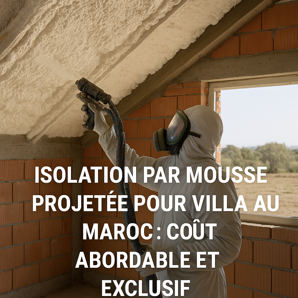 Illustration of Isolation par mousse projetée pour villa au Maroc : Coût abordable et exclusif